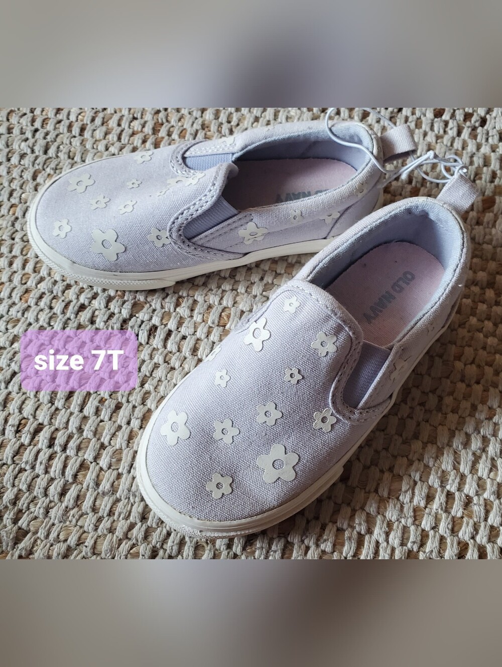 7T Kids Slip-On Floral Canvas Shoes - Lilac